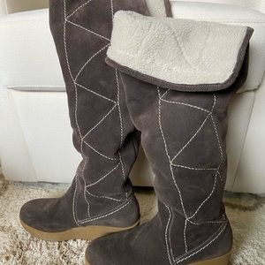 Michael Kors Suede Sherpa lined tall boots